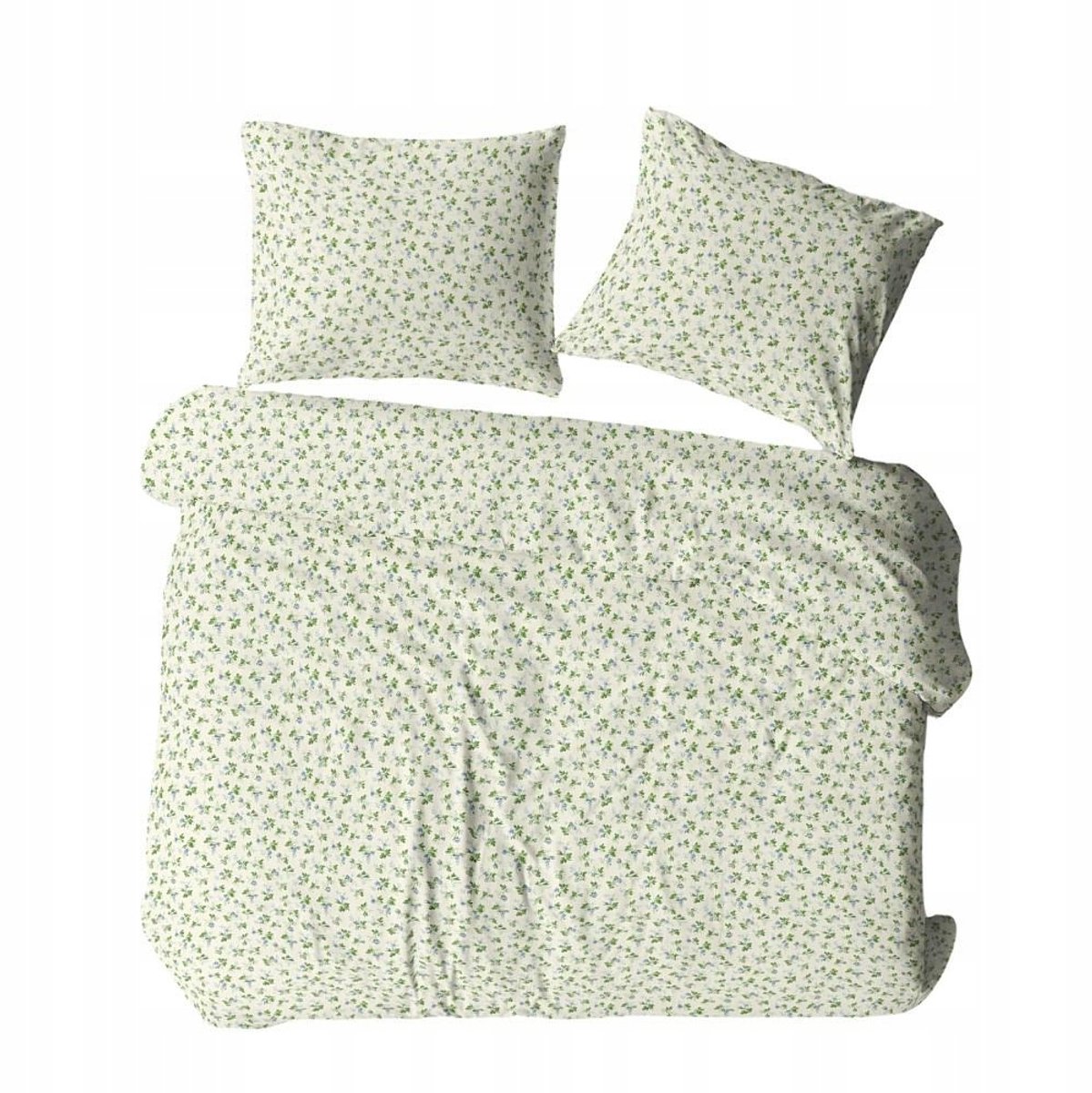 Kora Beddengoed 140x200cm Crème Groen Stippen 100% Katoen