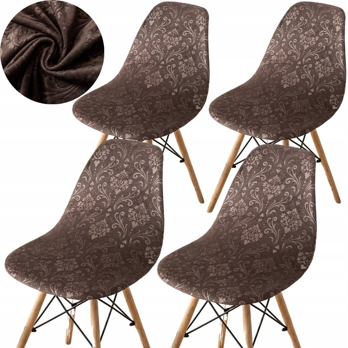4x Stoelhoes Velours Scandinavisch - OEKO-TEX gecertificeerd