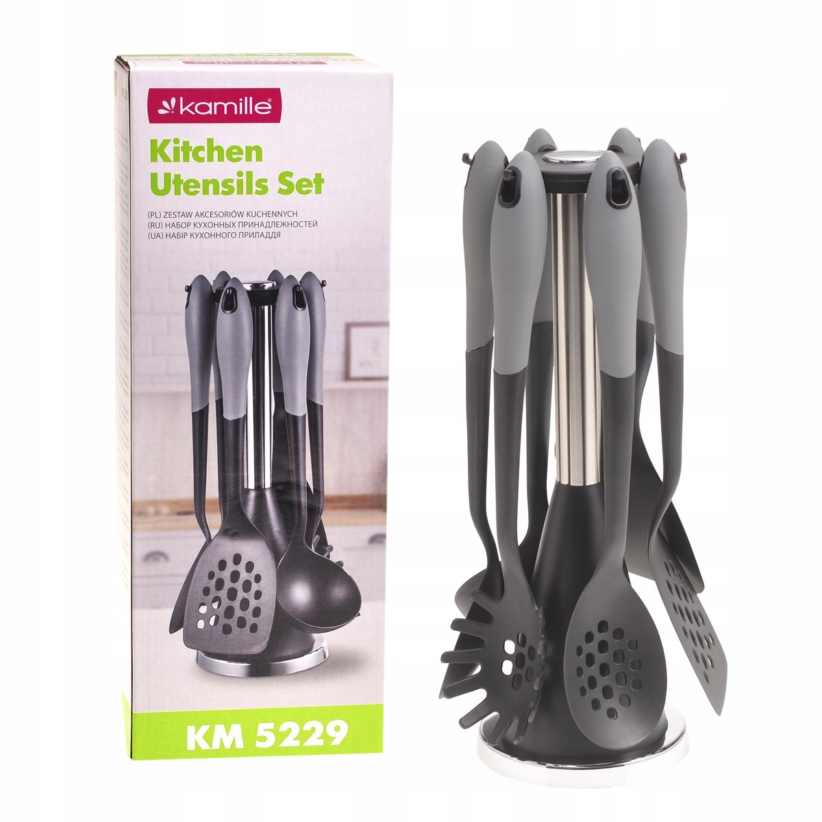 Camomile Keukengerei Set met Draaibare Houder - 7 Delen