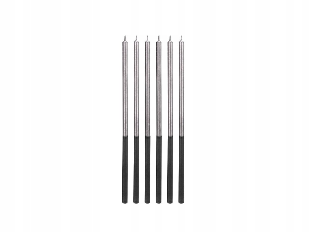 Platinum Zilveren Verjaardagskaarsen 6 Stuks (14,5 cm)