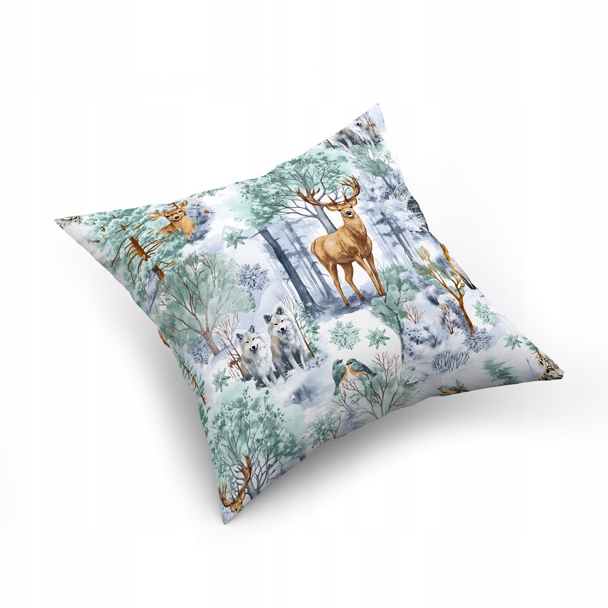 Winterboskussens 40x40cm - 100% katoen met ritssluiting