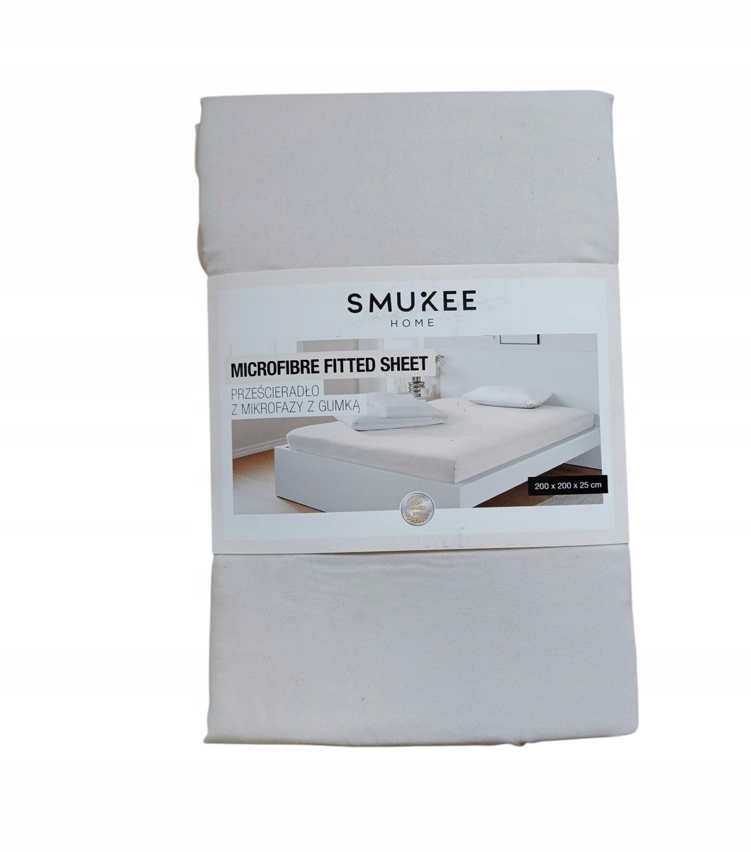 Hoeslaken Microvezel met Elastiek 200x200x25cm - Beige