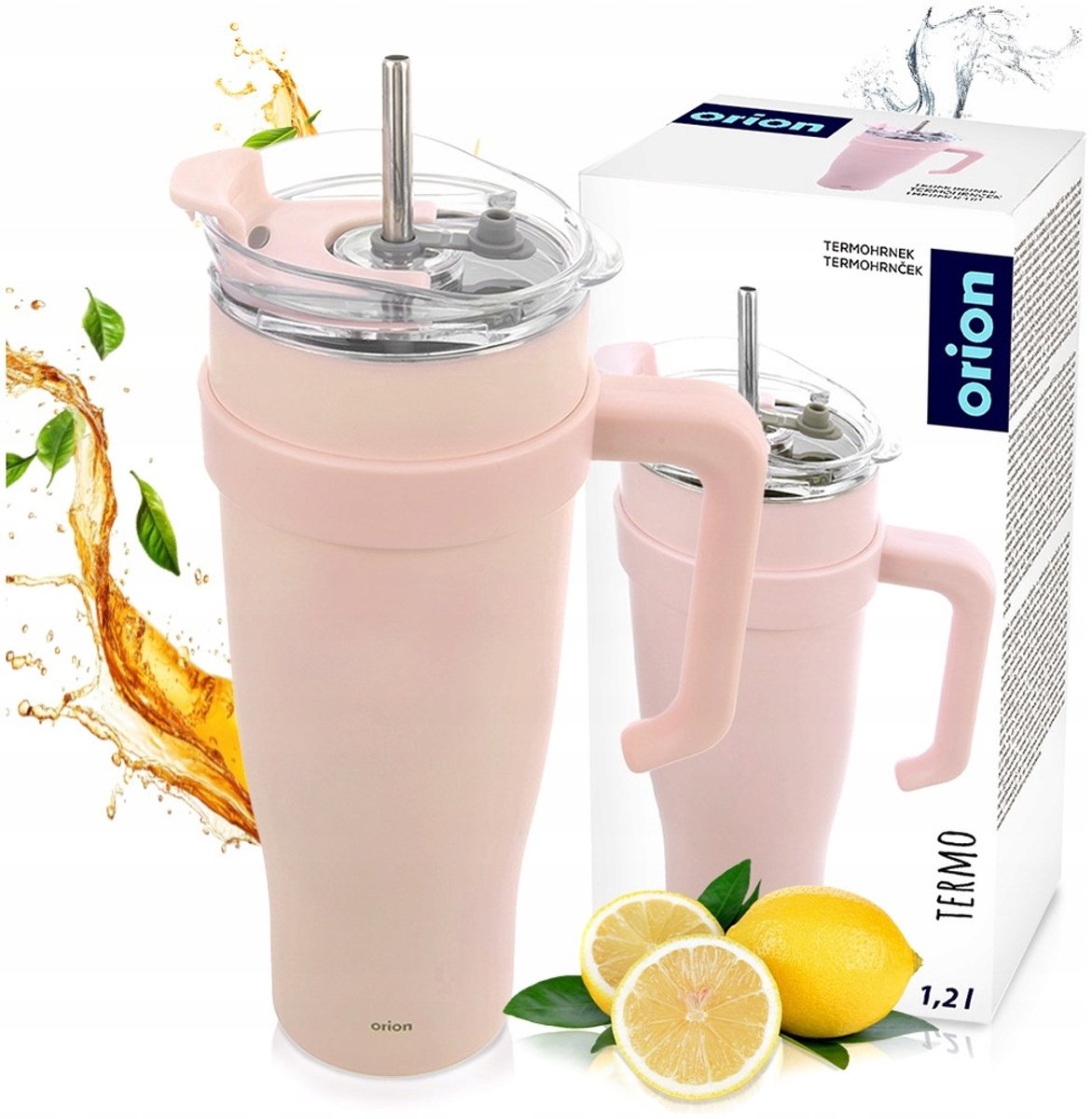 Grote RVS Thermosbeker 1.2L Lekvrij met Rietje - Warm & Koud