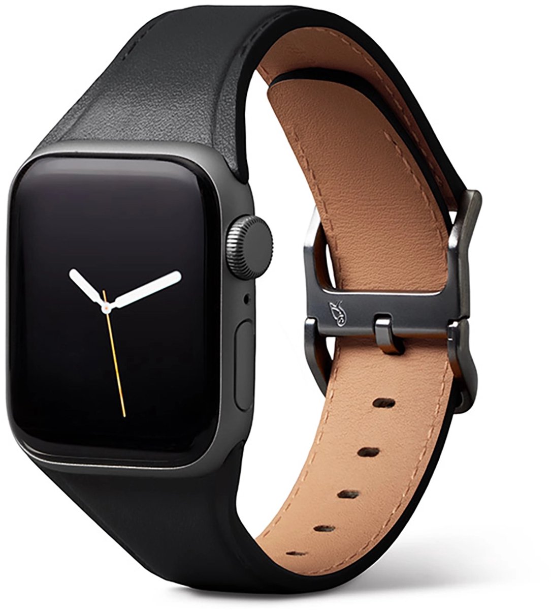 Bellroy Classic Horlogeband Large (44-49mm) – Geschikt voor alle Apple Watches van 44-49mm – Stijlvol bandontwerp – Leer uit goud-beoordeelde leerlooierijen - Zwart