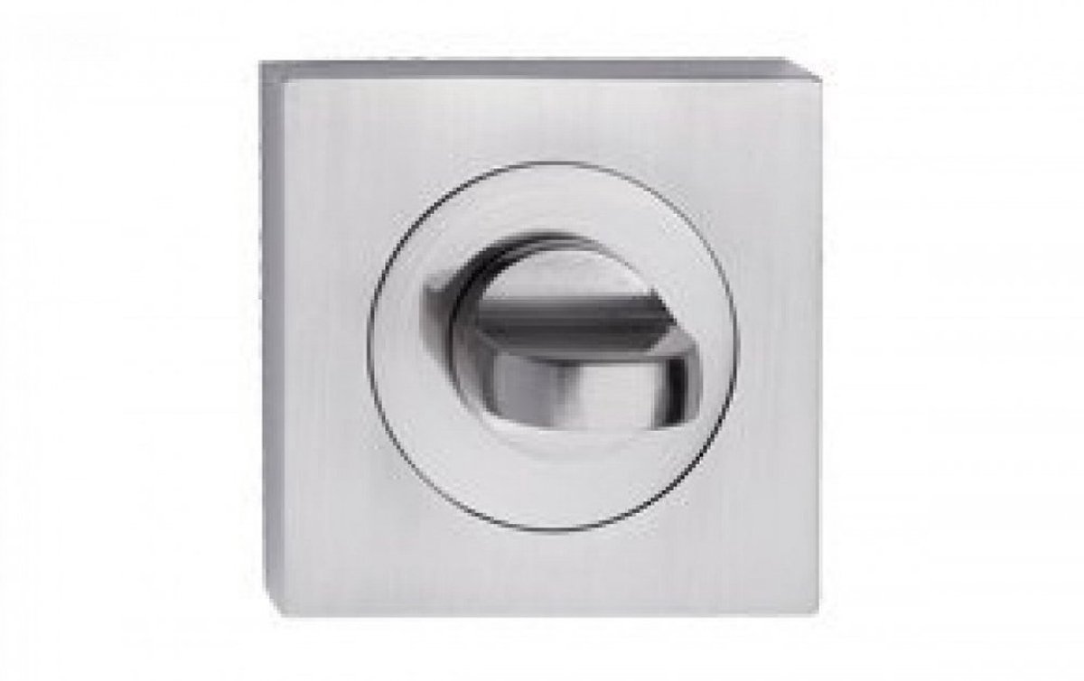 WC-rozet met metalen knop Vierkant geborsteld nikkel