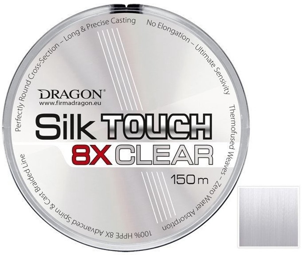 Dragon Silk Touch 8X Visgraat Vlechtlijn 0.18mm 150m Helder
