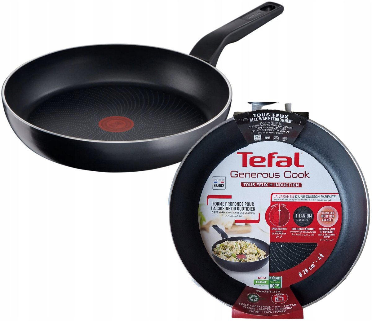 Tefal Generous Cook Koekenpan 28 cm - Titanium, Geschikt voor Inductie