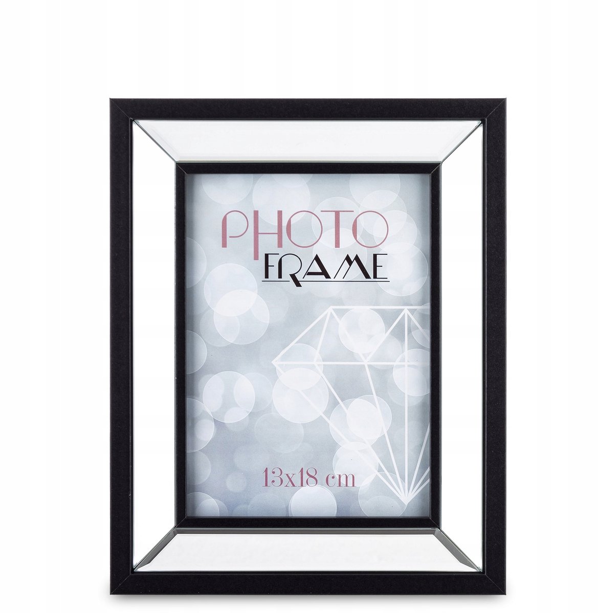 Elegante zwarte glamourfotolijst 13x18 cm - staand
