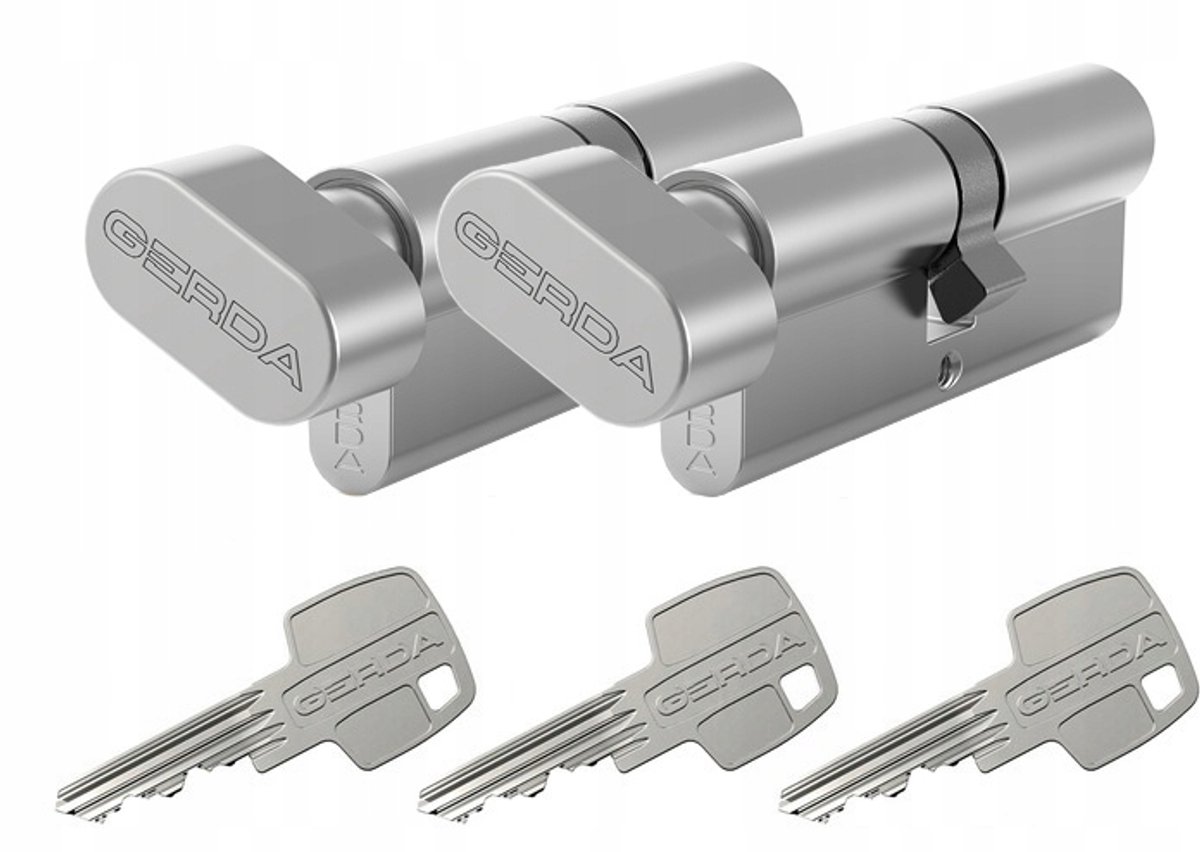 Gerda WKE1 Cilinderslotset 28/36mm met Knop - 3 Sleutels
