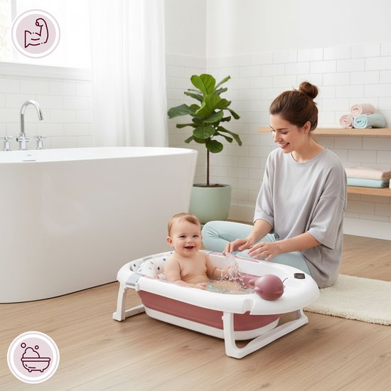 Baignoire Bebe Pliable avec Thermometre - MIPAN - Baignoire Bebe avec