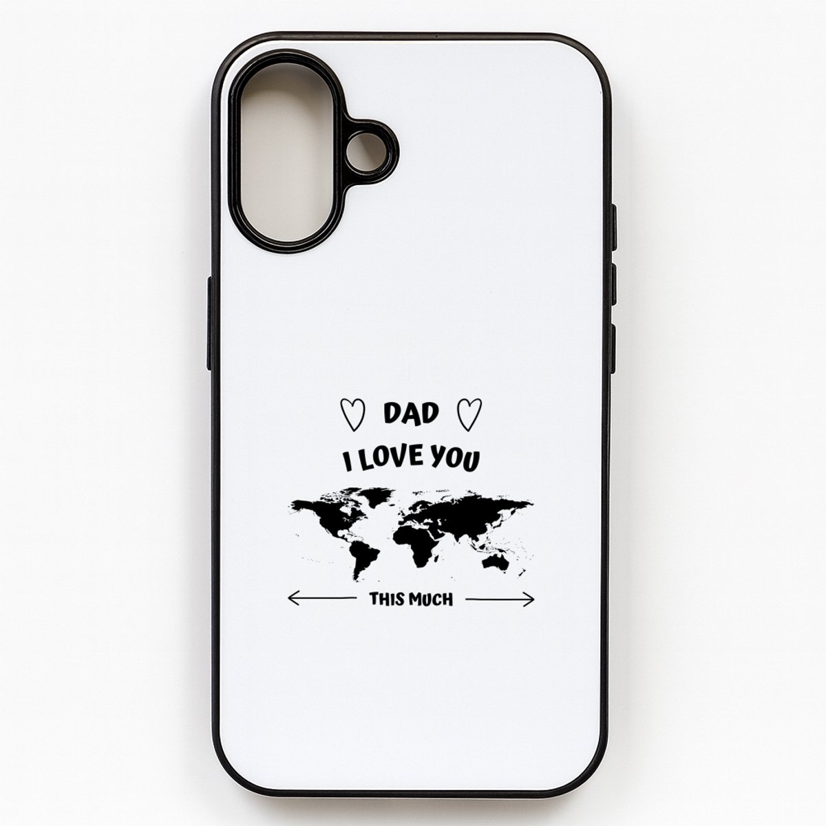 Hacebo® - Dad I love you this much telefoonhoesje - Papa - geweldige papa - telefoonhoesjes - liefste vader - verjaardag - cadeau - kado - bedankje - geschenk - hoesje geschikt voor iPhone 16