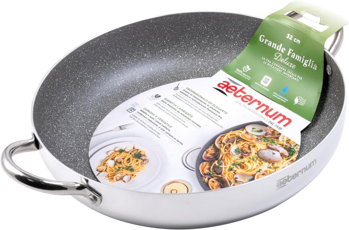 Grote antiaanbak pan voor inductie - 36 cm aluminium