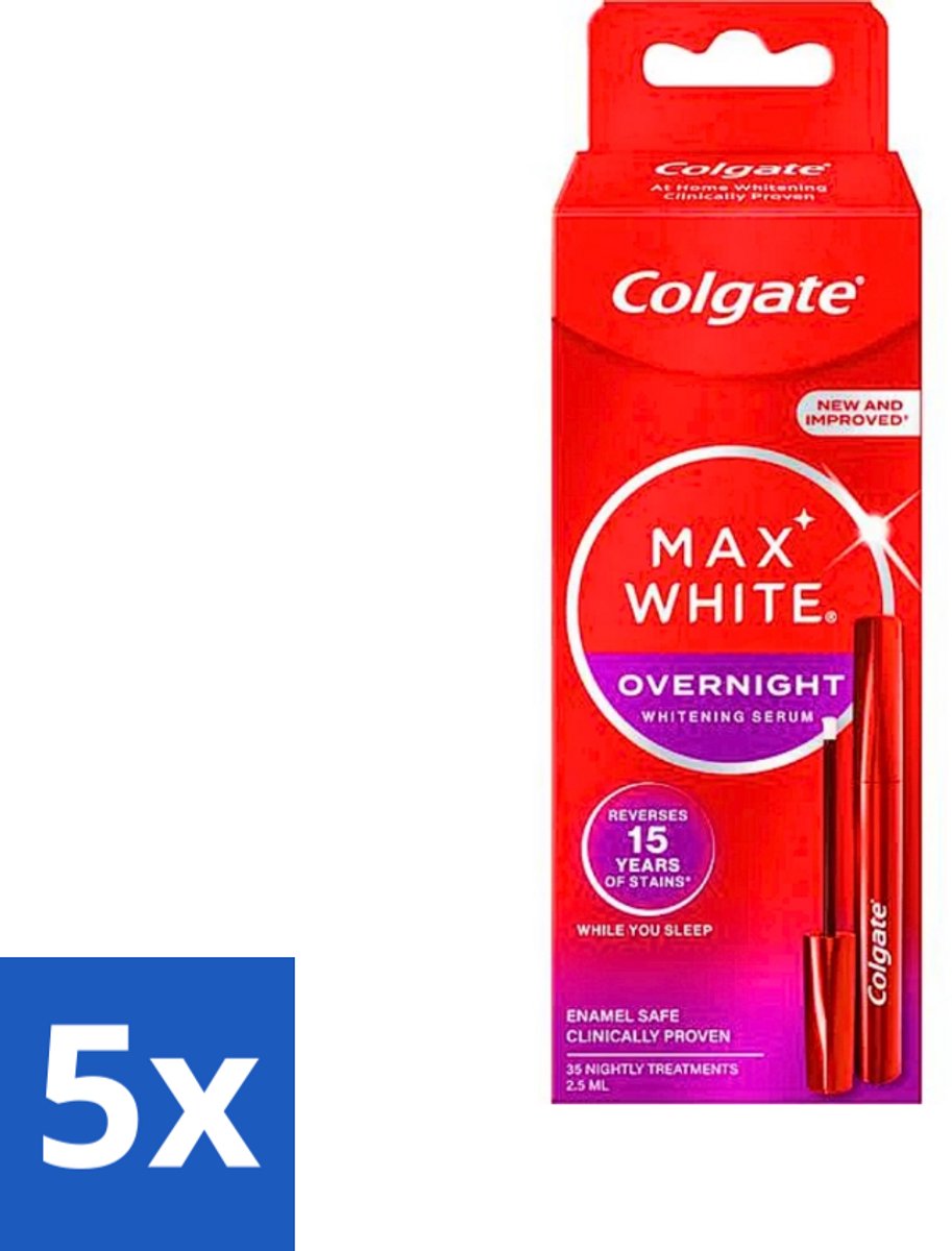 Colgate - Serum - Max White - Overnight Whitening - 2,5 ml - Bulkverpakking - 5 stuks