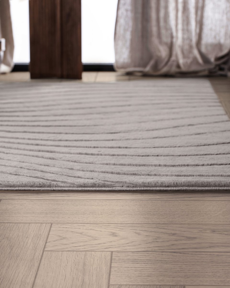 Carpetique Vloerkleed Rechthoek - 160x230 cm – Taupe - Antislip – Japandi & Scandinavisch Woonkamer Tapijt