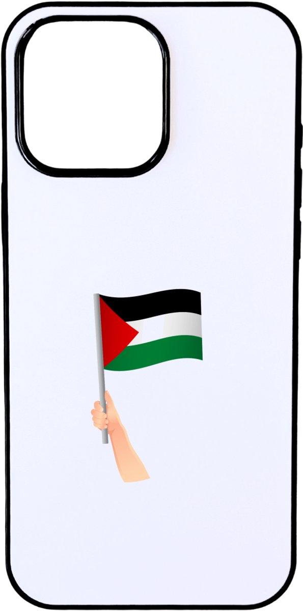 Hacebo® - Palestina vlag met hand telefoonhoesje - mensen die liefde willen geven aan Palestina - telefoonhoesjes - degene die van Palestina houden - supporten - oorlog - verjaardagscadeautje - hoesje geschikt voor iPhone 16 Pro Max