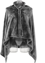 Sherpa Verwarmde Deken Wrap, 5V USB Pluche Verwarmde Sjaal Draagbare Verwarmde Poncho met 3 Warmte-instellingen voor Auto Kantoor Thuis Reizen, Grijs
