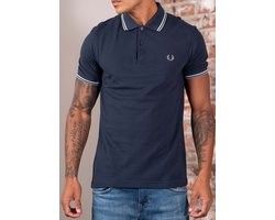 Polo Fred Perry Twin Tipped - Dark Airforce Light Ice Feuille de laurier
