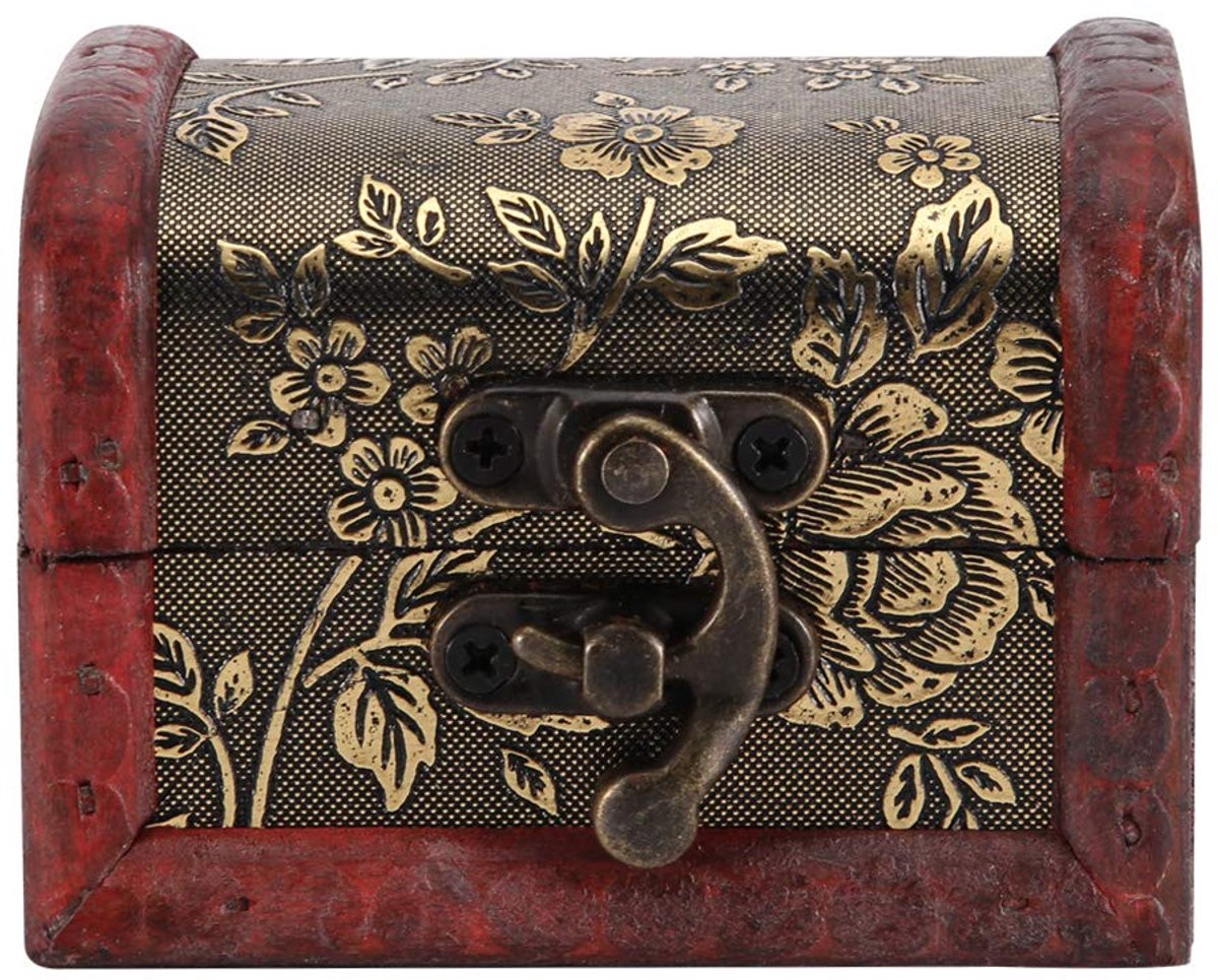 Hztyier Vintage houten schatkist decoratieve sieraden aandenken dozen sieraad geschenken doos voor meisjes dames vrouwen hoofddecoratie