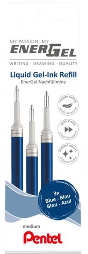 Gelschrijvervulling pentel lr7 energel m 3st blauw