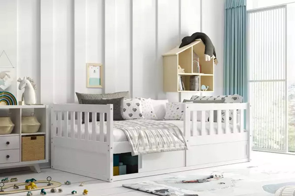 BMS - Kinderbed - 80x160 cm - Wit - Opslag