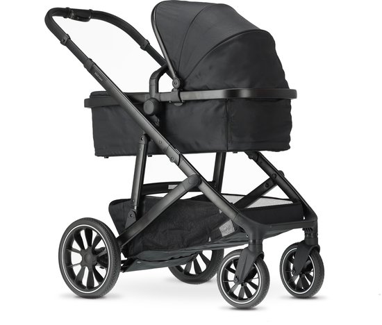 Deryan Evy V2 Kinderwagen - Duo Kinderwagen - Uitbreidbaar - Inclusief reiswieg - Zwart