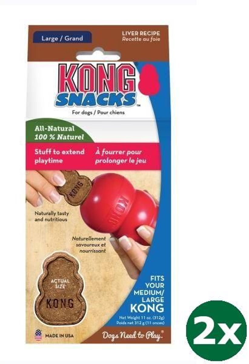 2xlarge 300 gr Kong snacks met leversmaak