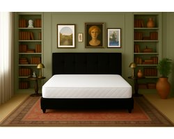Boxspring Bed met Opbergruimte Torino 160x220 cm Luxe Pocketvering Matras Stof zwart Gratis 2x Hoofdkussens