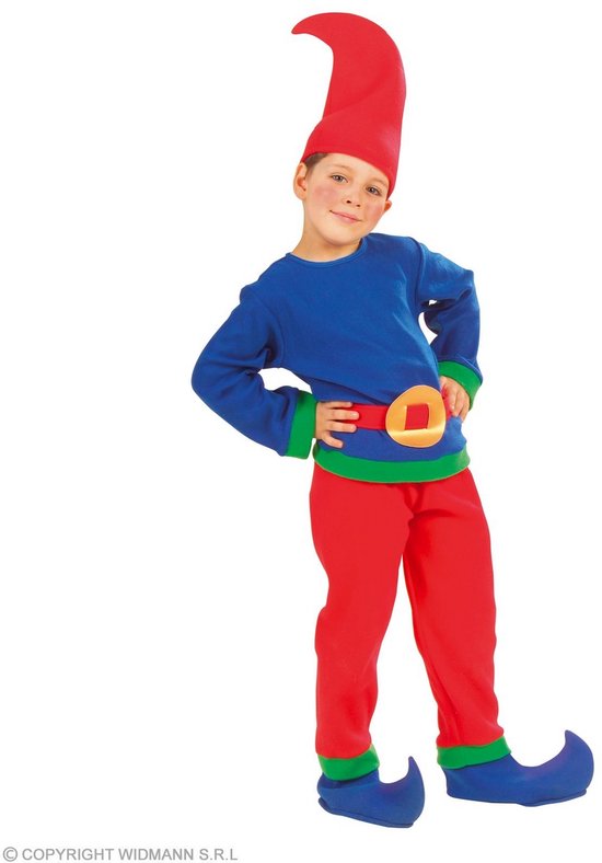 Widmann - Costume Nain & Gnome - Naughty Gnome David Child - Garçon - bleu, rouge - Taille 110 - Vêtement Déguisements - Déguisements