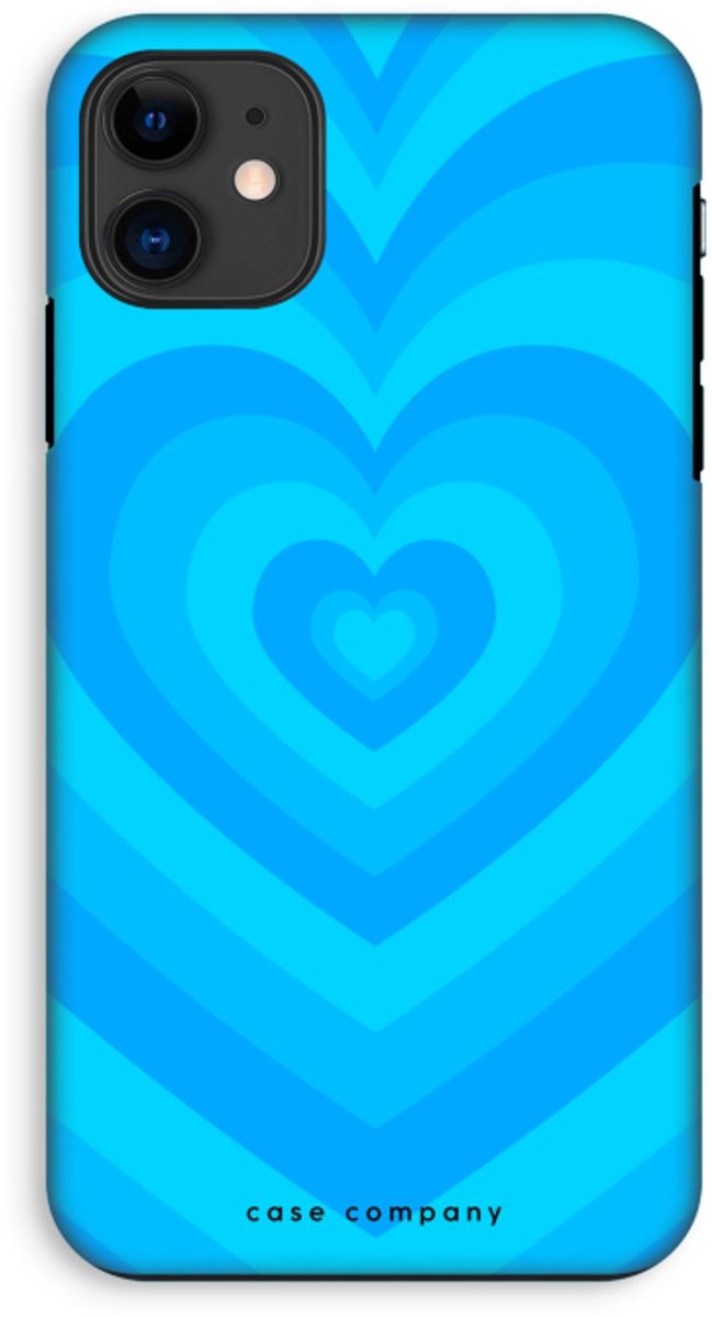 Case Company® - Hoesje geschikt voor iPhone 11 hoesje - Hart Blauw - Tough Case - Maximale Bescherming alle Kanten en Schermrand