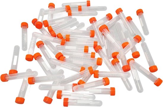 Lege reageerbuisjes transparant met deksels, 100 stuks Bloedbuisjes 2 ml Bloedafnamebuisjes Veneuze Bloedafnamebuisset Laboratorium Centrifugebuis Plastic Reageerbuizen met Doppen Deksel for Laborator