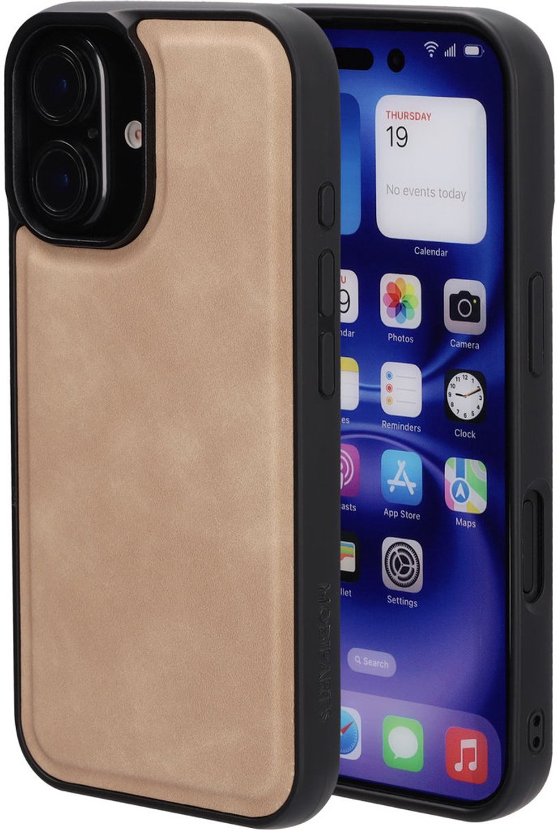 Mobiparts Classic Backcover geschikt voor Apple iPhone 16 Moonstone - Beige - MagSafe