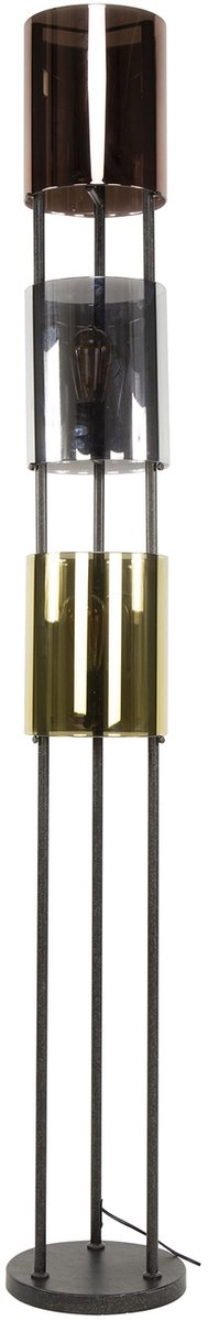 Giga Meubel Vloerlamp Patch Cylinder - Brons Antiek - 3-Lichts - 30x30x135cm