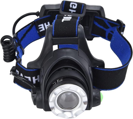 LED Headlight 4-in-1 RGBW Focus Headlight Telescopic Zoom USB Rechargeable Super Bright Headlight 4 Speed White Light Blue Light Green Light Red Light for Outdoor Fishing Driving