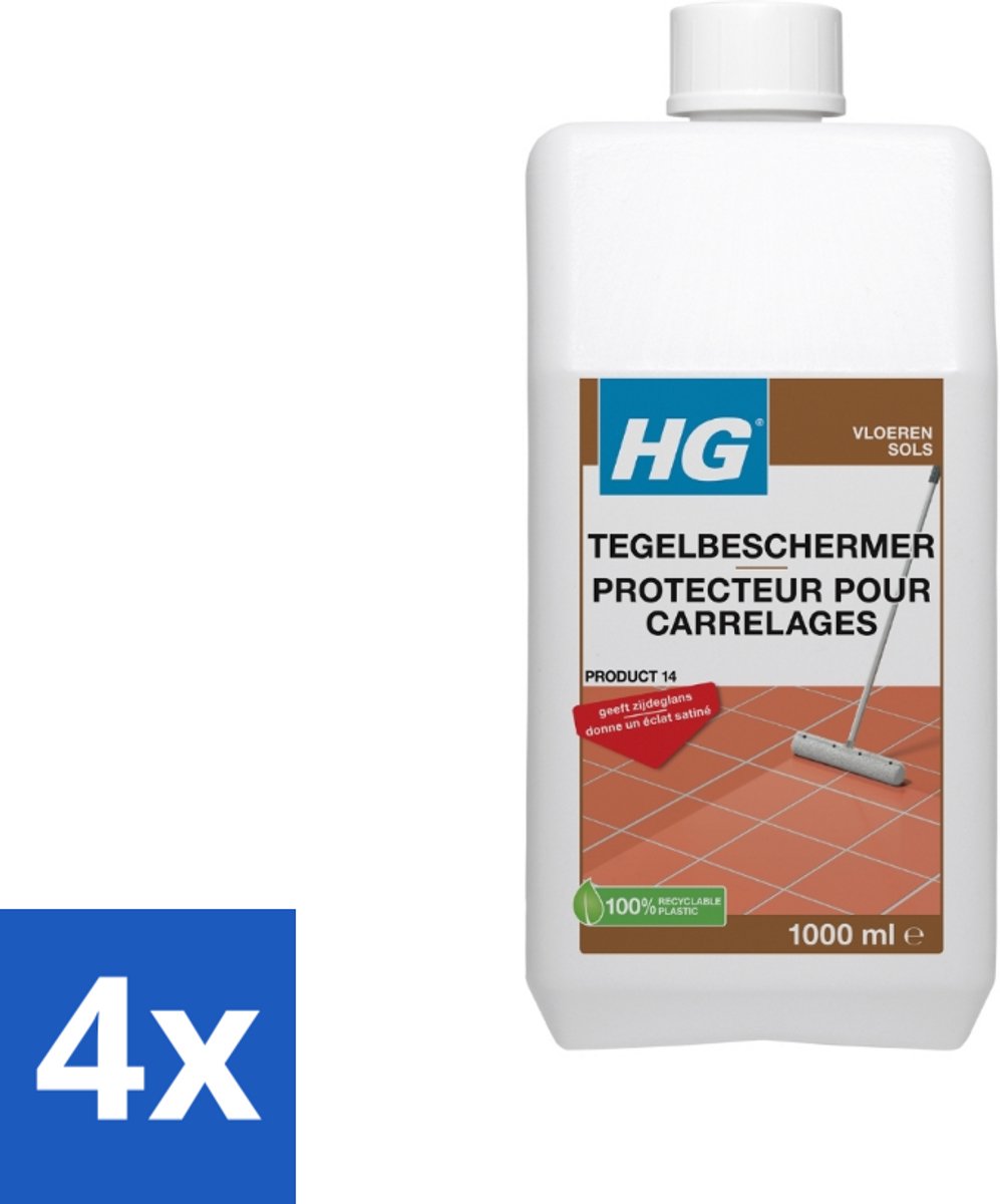 4 x HG Tegelbeschermer 1 liter - Tegelbeschermer - Vloertegel Bescherming - Anti-kras - Anti-slijt - Zijdeglans