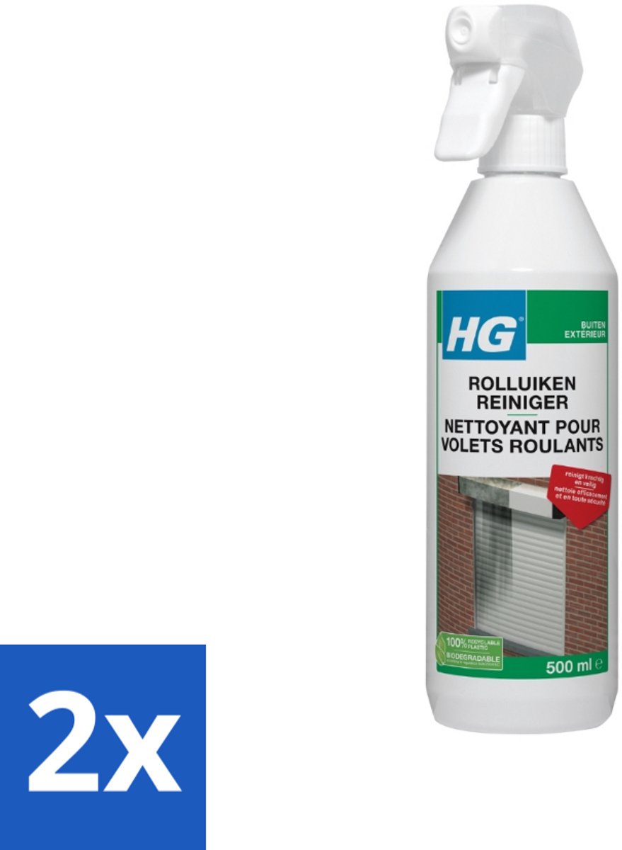 2 x HG Rolluiken Reiniger 500 ml - Rolluikkast Reiniger - Rolluiken Schoonmaken - Vuil Verwijderen Rolluiken - Rolluiken Reiniging - Rolluiken Schoonmaakmiddel