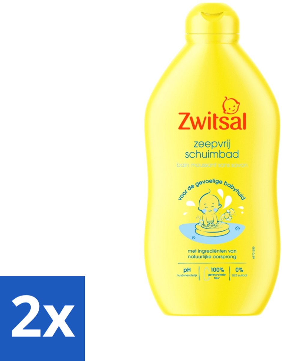 Image of 2 x Zwitsal Zeepvrij Schuimbad 400 ml - Babybad - Babyhuid - Gevoelige Huid - Babyzeep - Schuimbad