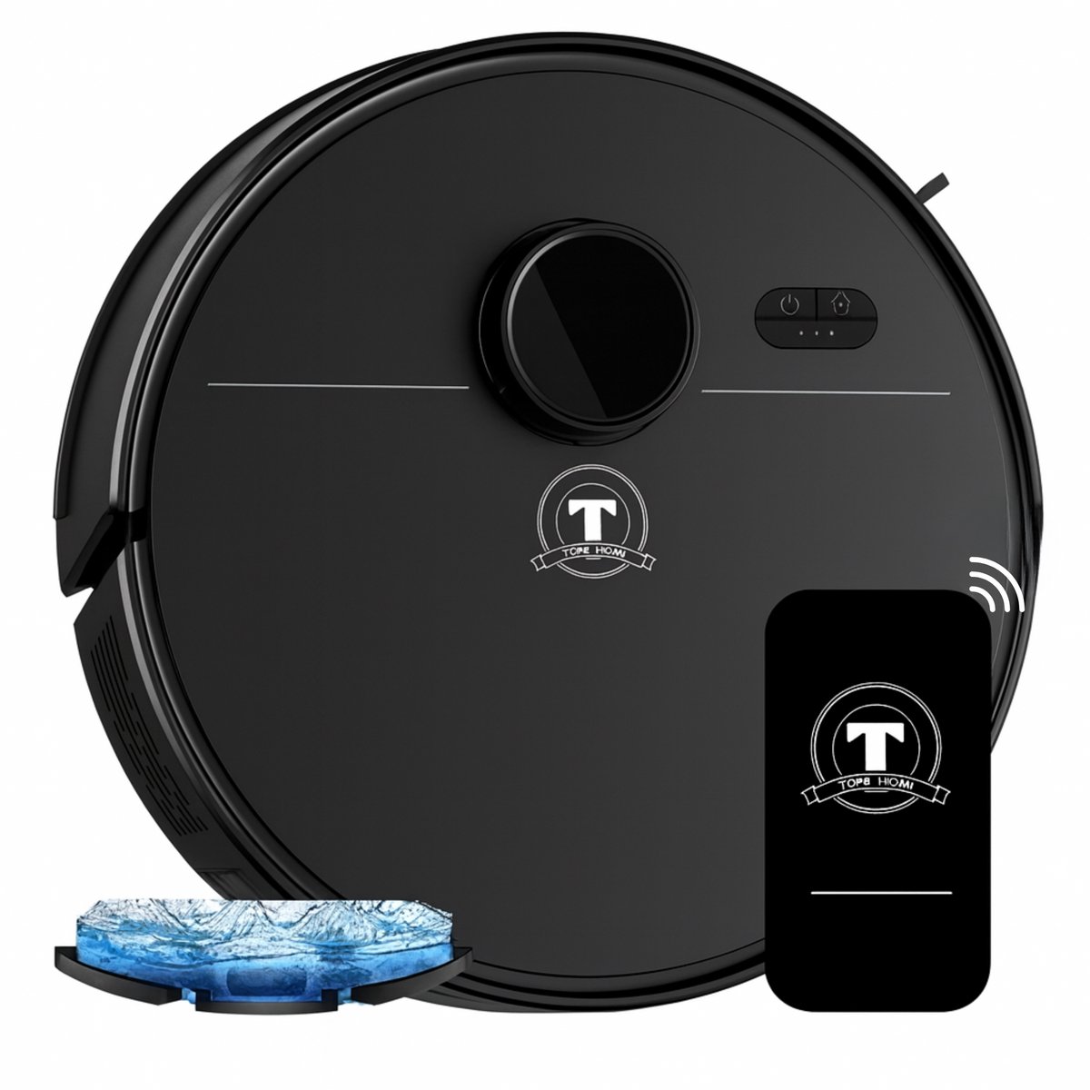 TONIHOMI® M30 Robotstofzuiger Met Dweilfunctie - Robotstofzuiger met app - Robotstofzuiger met laadstation - LDS Laser navigatie - Robotstofzuiger huisdieren - Dweilrobot - Zwart