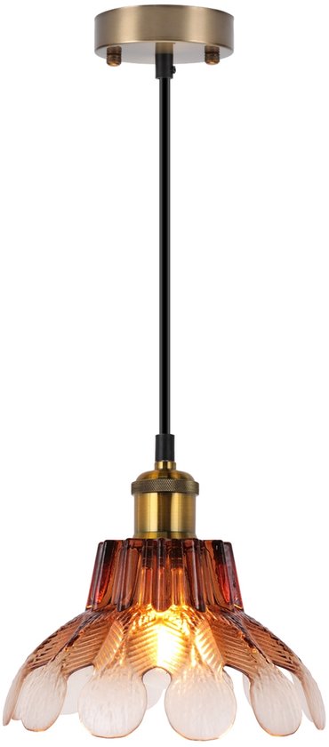 Suspension Vintage en Glas à Fleurs pour chambre à coucher, salon, salle à manger, ambre