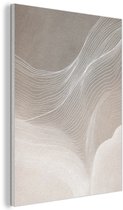 Akoestisch wandpaneel 50x70 cm - Vilt schilderij Golvende lijnen - Luchtstromen - Harmonieus - Akoestische panelen - Geluidsdempende wanddecoratie - Geluidsisolatie woonkamer - Muurdecoratie geluidspanelen
