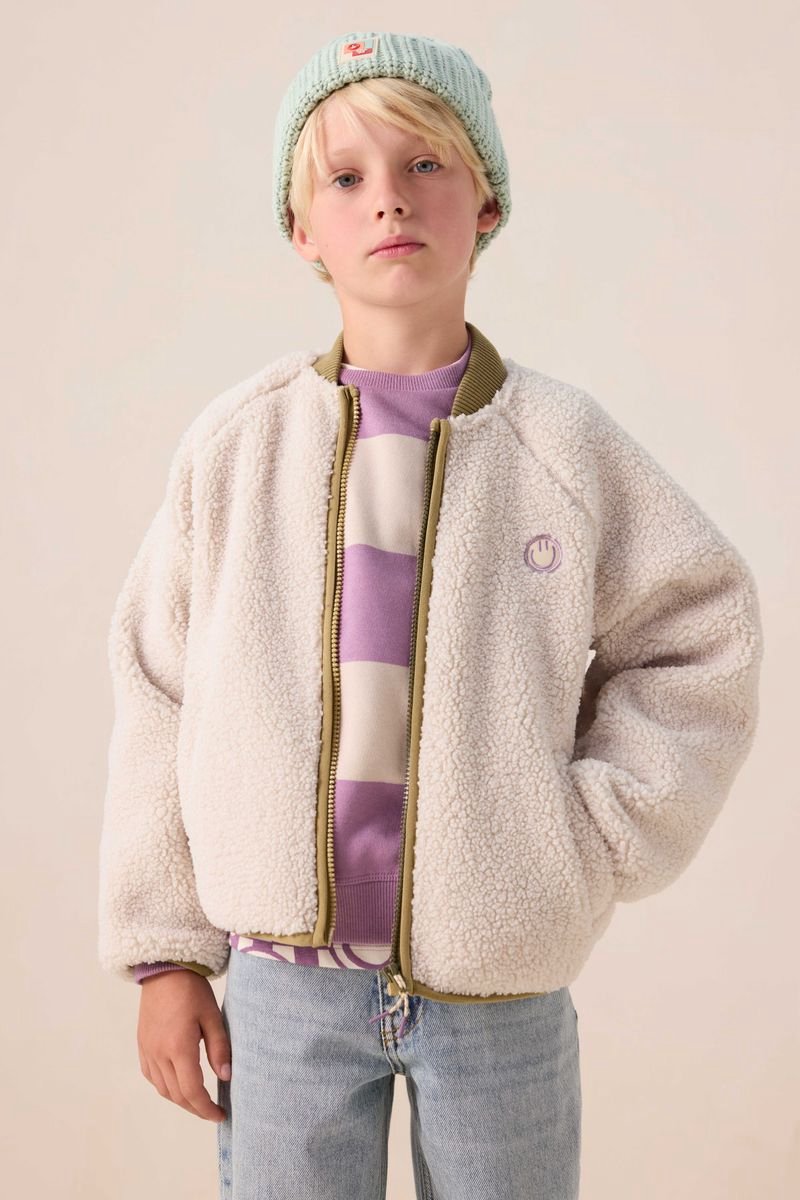 Sissy-Boy - Witte teddy jas met smiley