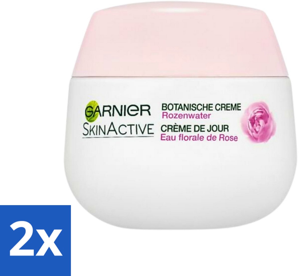 2 x Garnier - SkinActive - Botanische Dagcrème - Rozenwater - Droge & Gevoelige Huid - 50 ml - Dagcrème - Rozenwater - Droge Huid - Gevoelige Huid - Hydraterende Crème