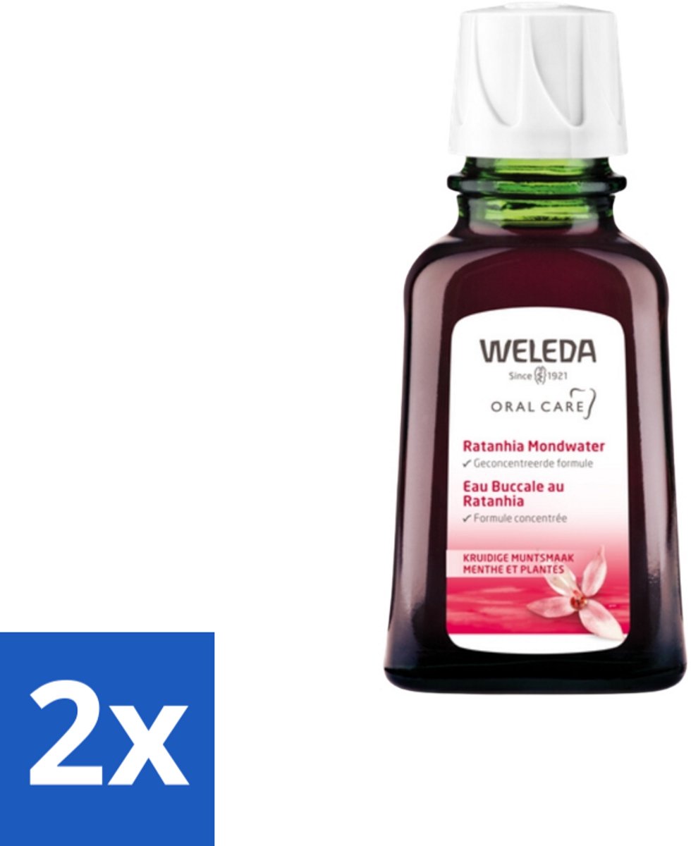 2 x WELEDA - Mondwater geconcentreerd - Ratanhia - 50 ml - Mondwater - Tandvlees - Natuurlijke Mondverzorging - Ratanhia - Verfrissend