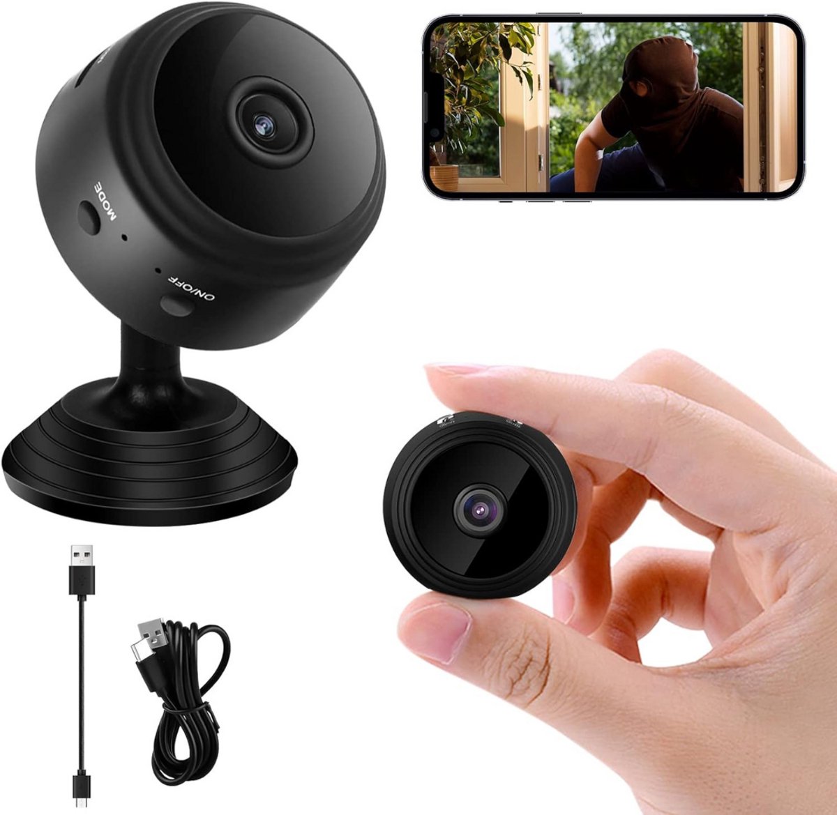 MKSS® Verborgen Camera - Spy Camera - Spionage - Zwart