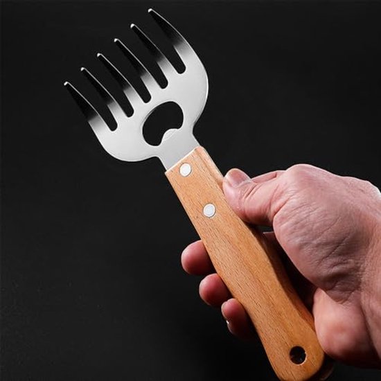 2 Stuks Vleesversnippering Klauwen Rvs Bbq Shredder Beerklauwen Vleeshandler Vorken Voor Verpletteren Getrokken Varkensvlees Kip Rundvlees Enz. — afbeelding 3
