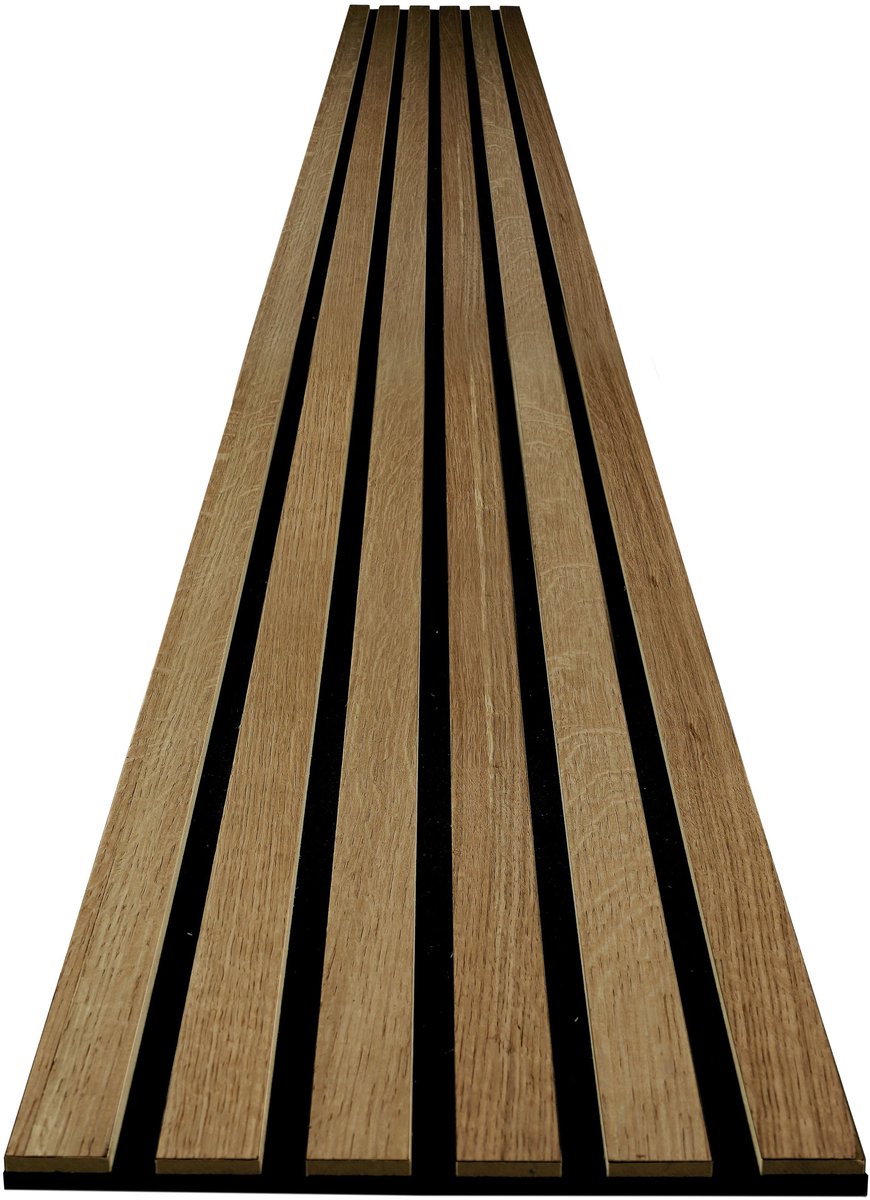 Premium wandpaneel van echt hout | 250x30cm - 0,75 m² per stuk | Premium fineer van echt hout (eiken) & stevige HDF-drager | Premium wandpaneel gemaakt in Europa