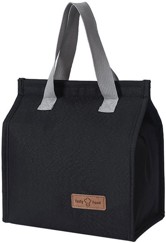 Vicloon Lunchtas voor dames en heren, draagbare lunchtas, geïsoleerde koeltas, thermische, lekvrije lunchorganizer voor werk, outdoor, school, op reis - zwart