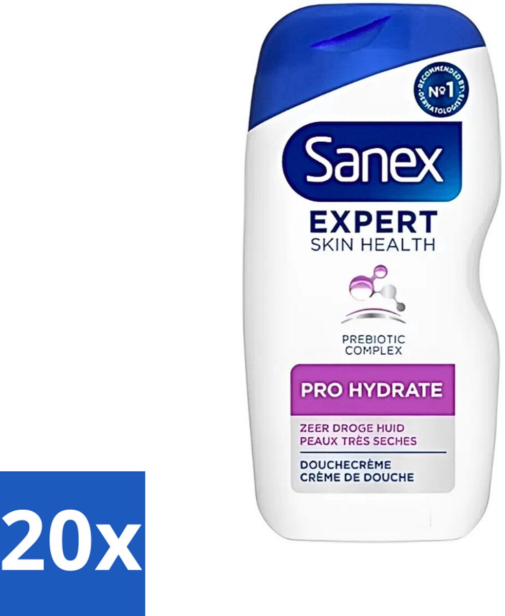 20 x Sanex - Douchegel - Expert Skin Health Pro Hydrate - Verzorgt de Droge Huid - 400 ml - Voordeelverpakking - 20 stuks