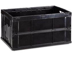 5x transportkrat - professioneel - vouwkrat - universeel - stapelbaar - zwart