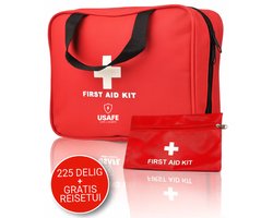 EHBO Set 225 delig + Gratis Reisetui - Compacte EHBO doos + Noodpakket - EHBO koffer - Complete Verbanddoos voor Thuis, Auto & Reizen