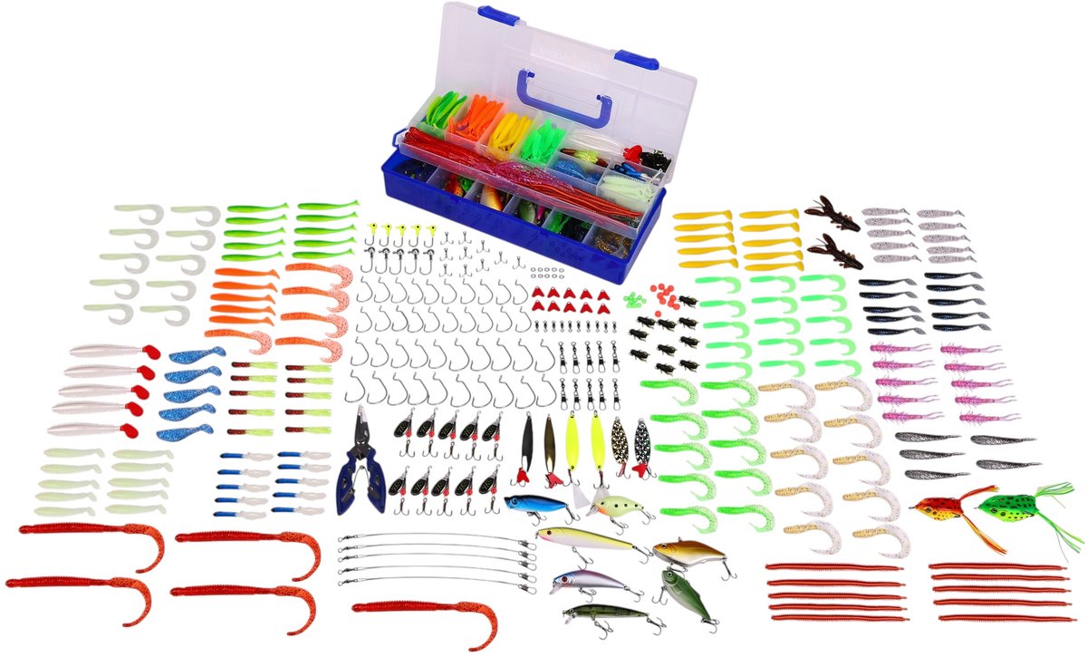 Fish4All Multi Lure Box Hard, Soft & Metal + Pliers (328pcs) - Kunstaas Set